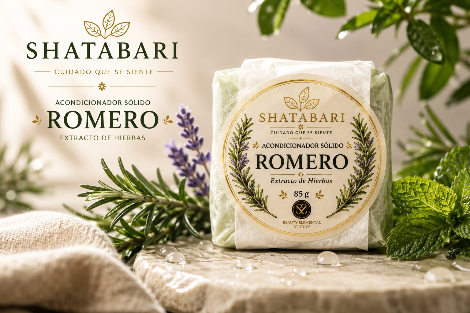 Kit Shampoo y Acondicionador Sólido Romero y Extracto de Hierbas Shatabari