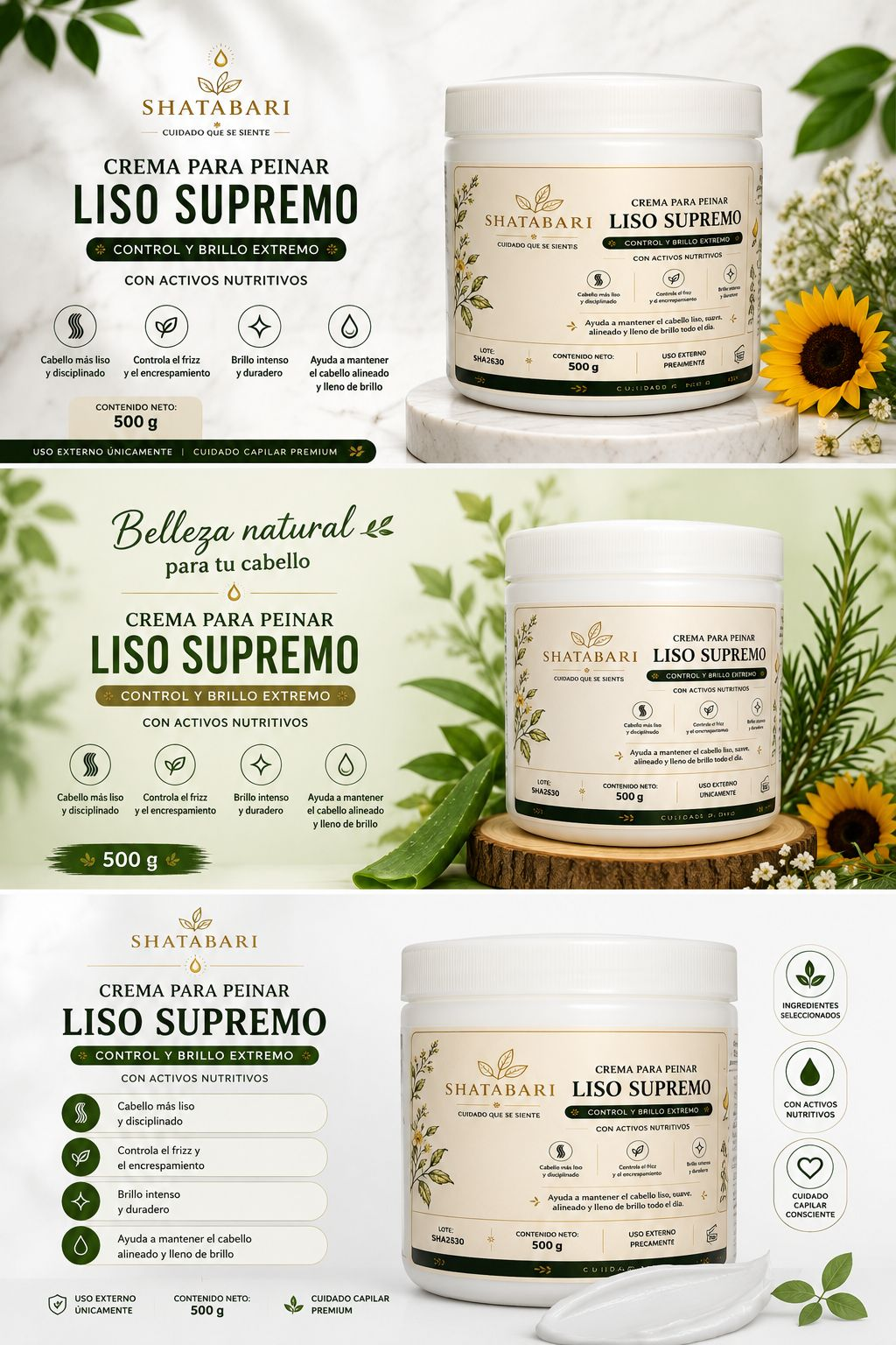 Liso Supremo - Crema para Peinar con Activos Nutritivos 500 GR