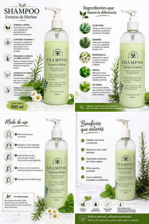 Shampoo Extracto de Hierbas 500ml