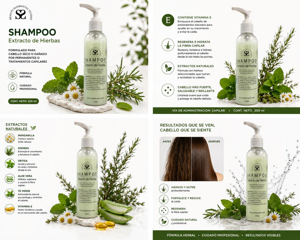 Shampoo  líquido Extracto de Hierbas